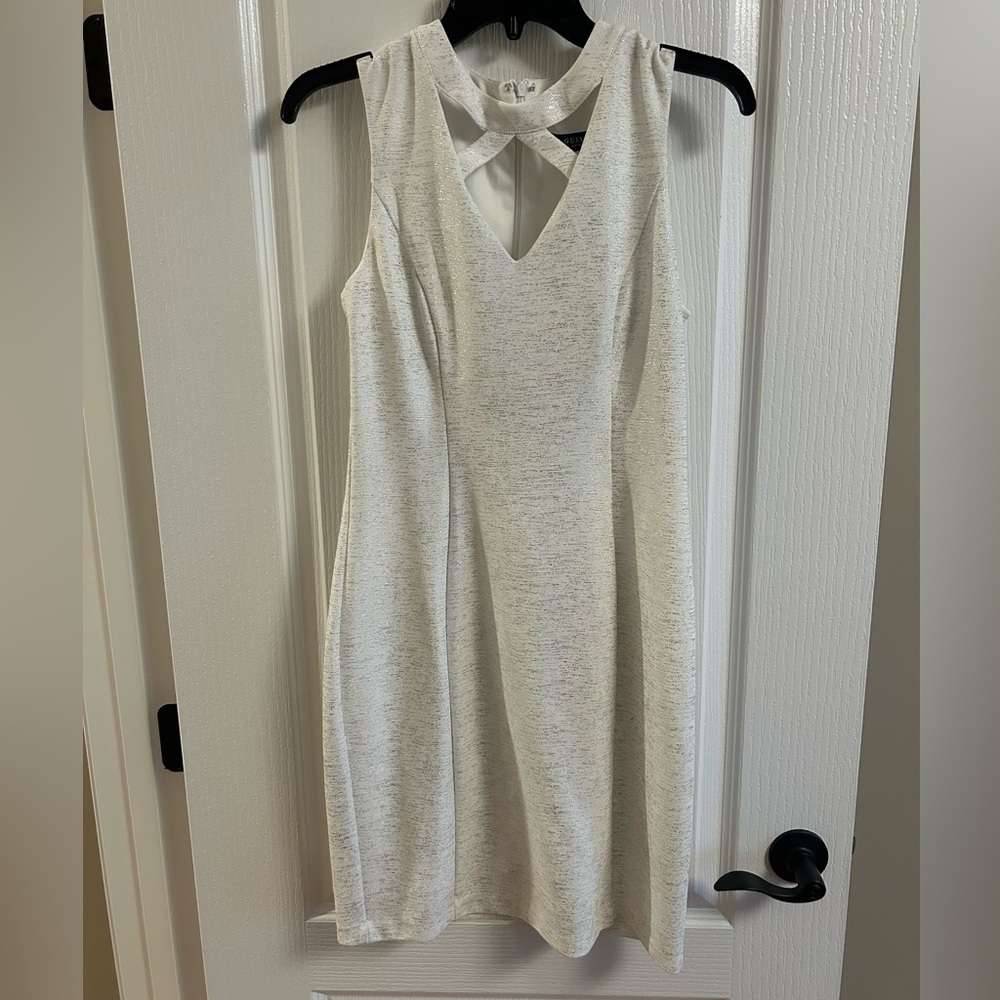 Guess White Textured Mini Dress